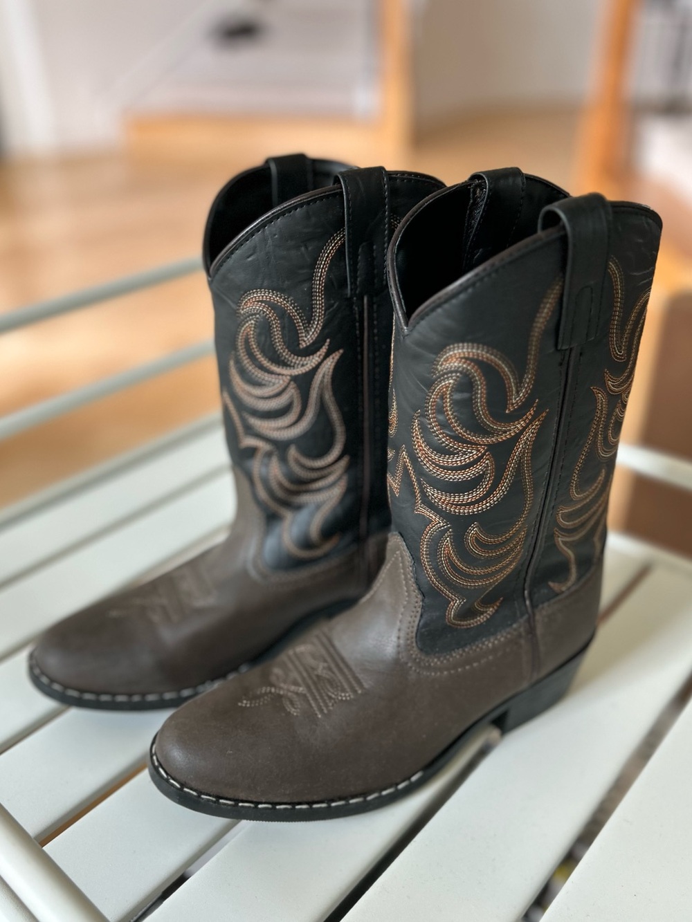Kids Classic Brown and Black Western Boots